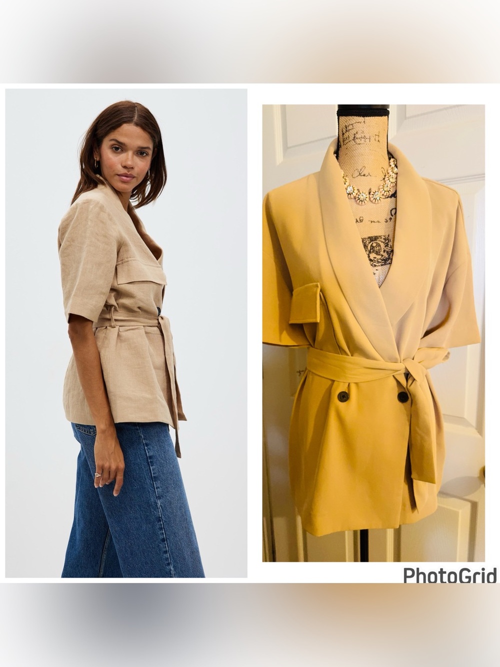 Tam Short-Sleeve Belted Blazer Jacket - Women